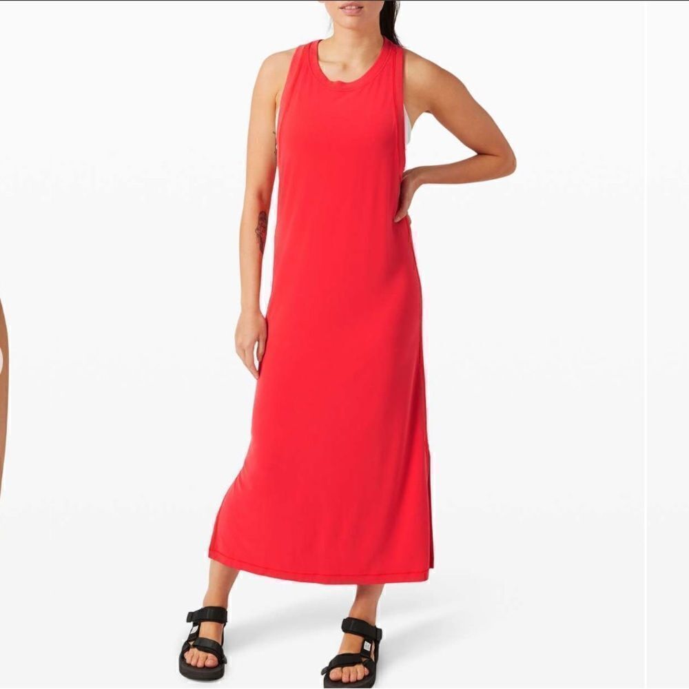 Lululemon Ease Of It All Midi Dress Carnation Red